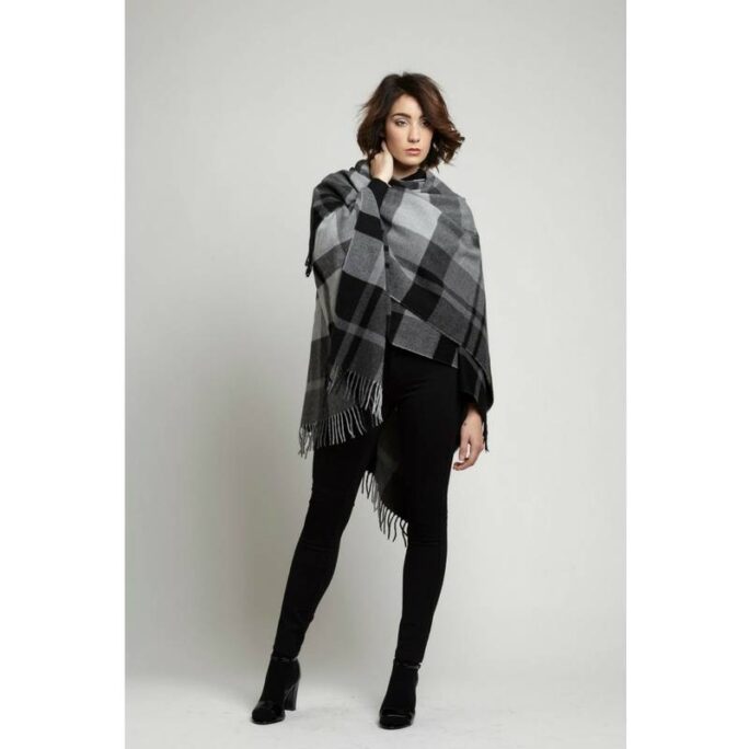 Mantella poncho grande misto lana Mimì-Muà