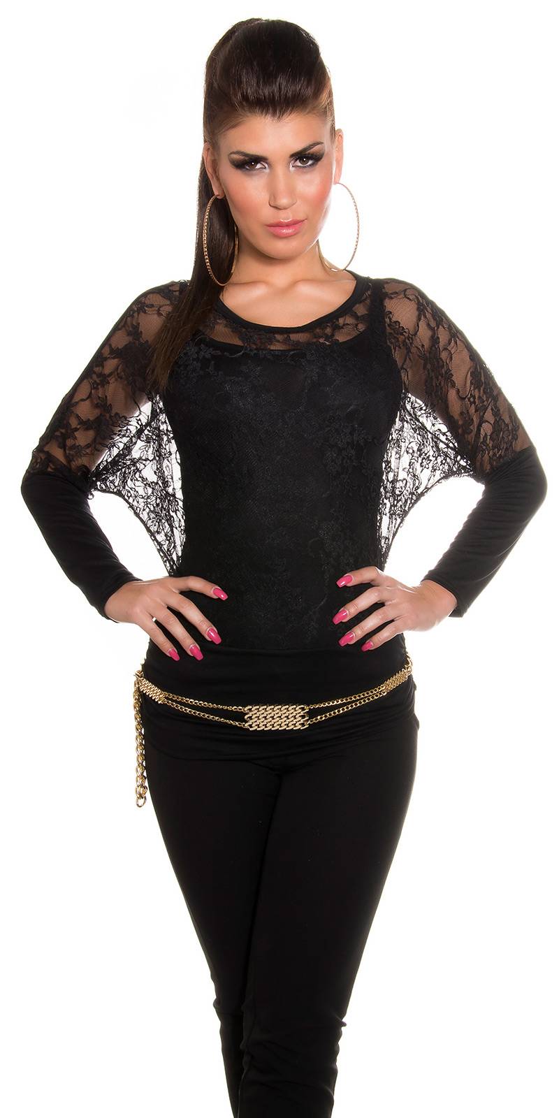 Sexy maglia nera in pizzo - immagine 4