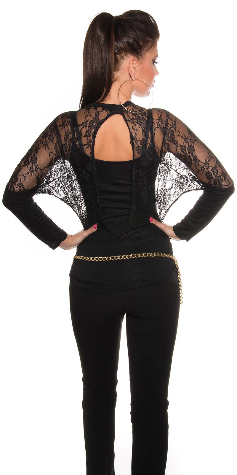 Sexy maglia nera in pizzo - immagine 3