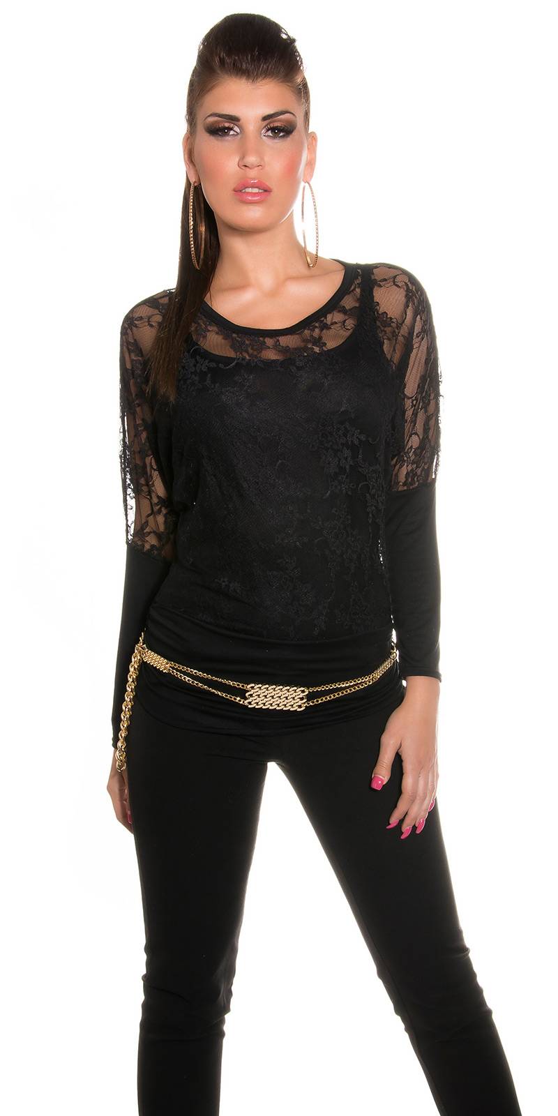 Sexy maglia nera in pizzo - immagine 2