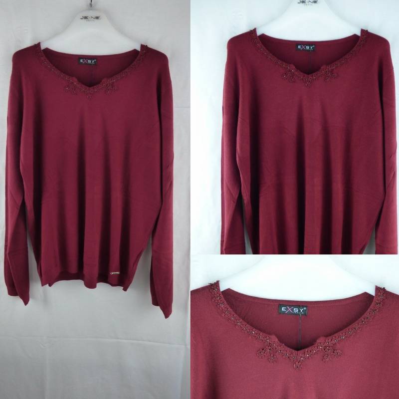Maglia signora autunno inverno con decorazione su collo Exsy