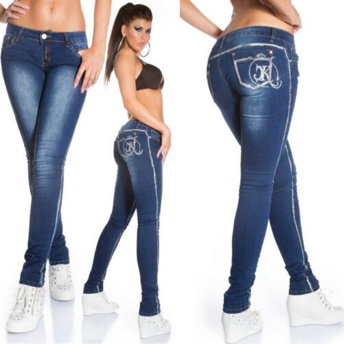Sexy jeans elasticizzati a gamba stretta