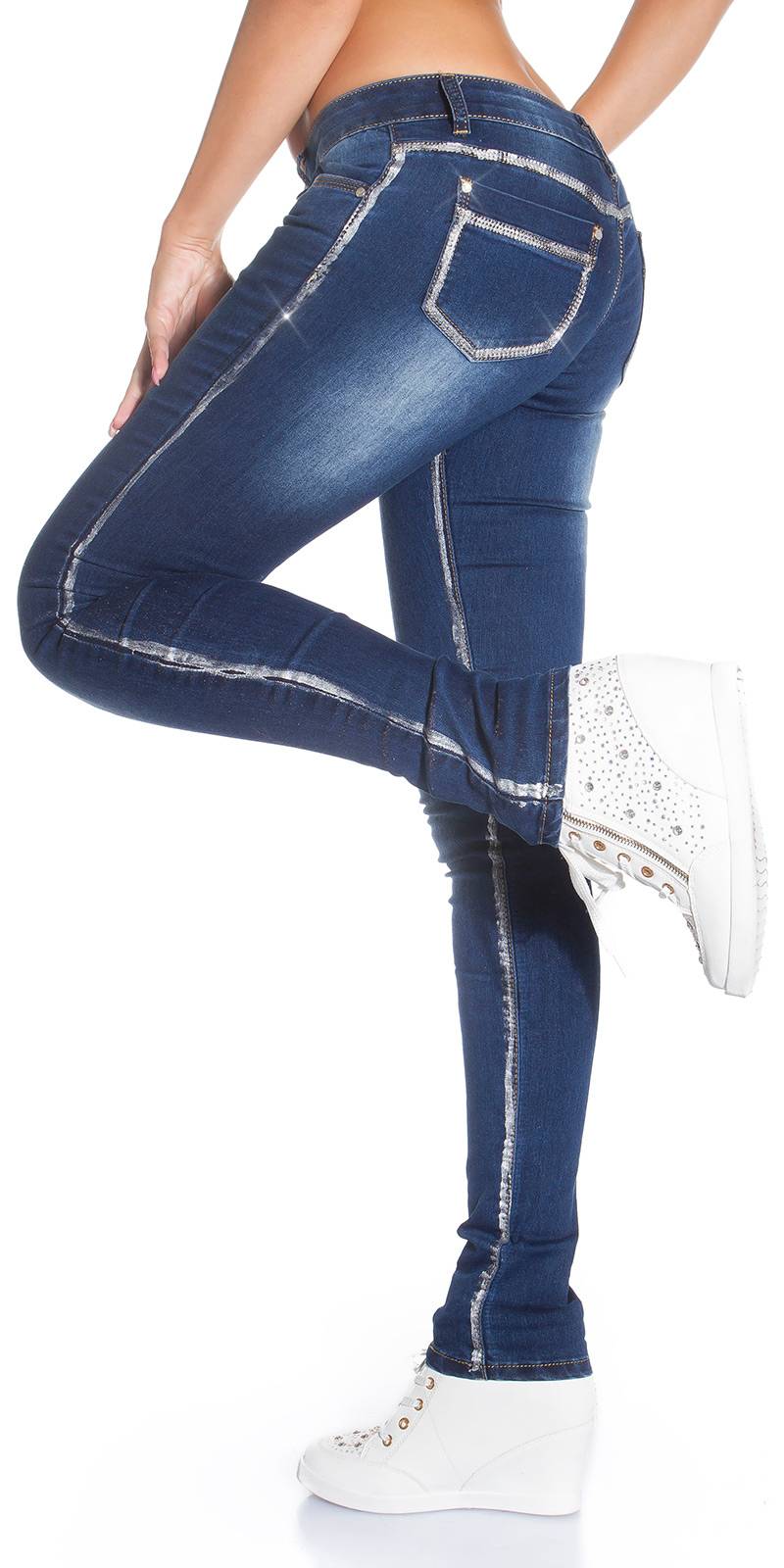 Sexy jeans elasticizzati a gamba stretta - immagine 2
