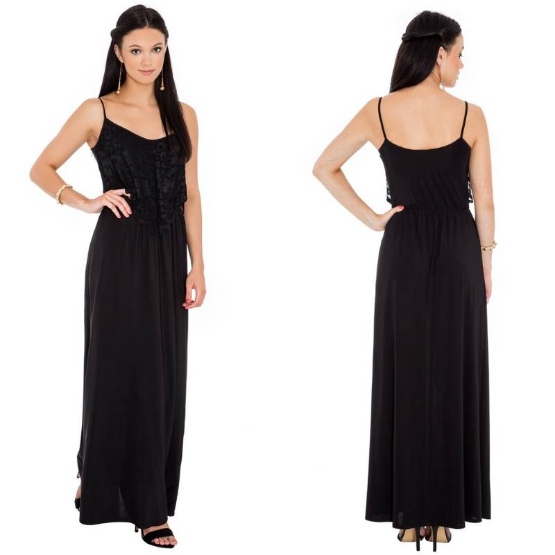 vestito lungo nero estivo