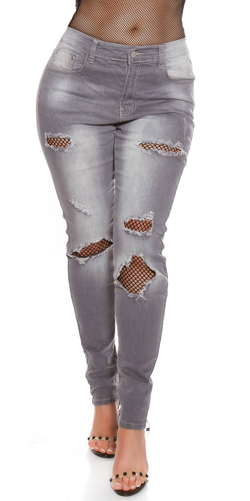 Sexy jeans nero strappato elasticizzato curvy -50% - immagine 7