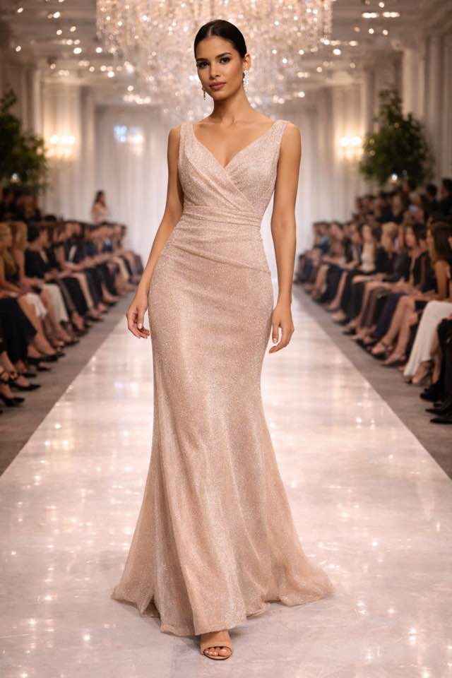 Abito Lungo Luminoso – Champagne Elegance - immagine 3