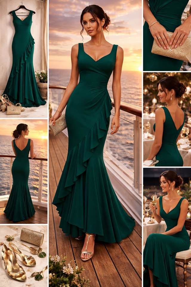 Abito Lungo Verde – Eleganza Romantica - immagine 3