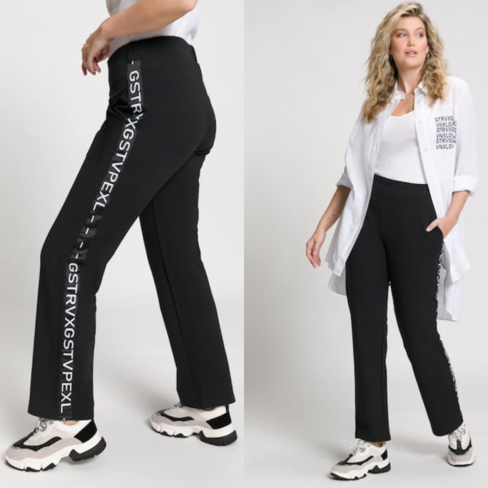 Pantaloni da jogging con canneté con stampa e cintura elastica