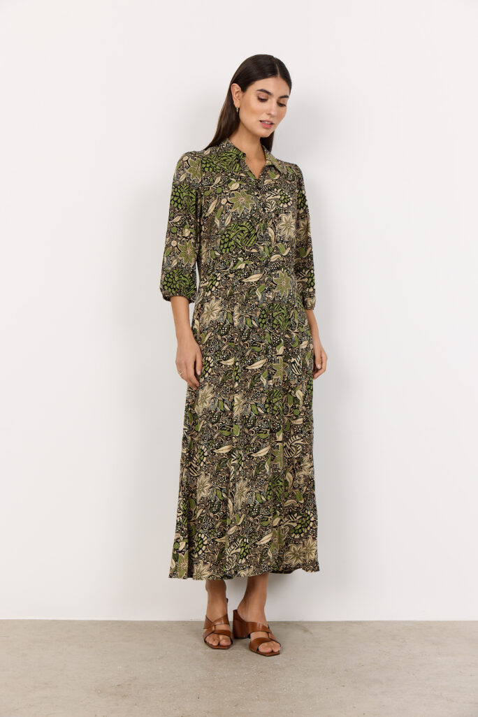 SC-Rosine 5 – Abito midi in 100% LENZING™ ECOVERO™ viscosa, fantasia floreale e paisley