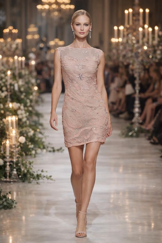 abito corto albicocca