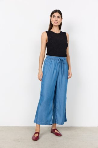 Pantaloni Soya Concept in lyocell effetto denim con gamba ampia