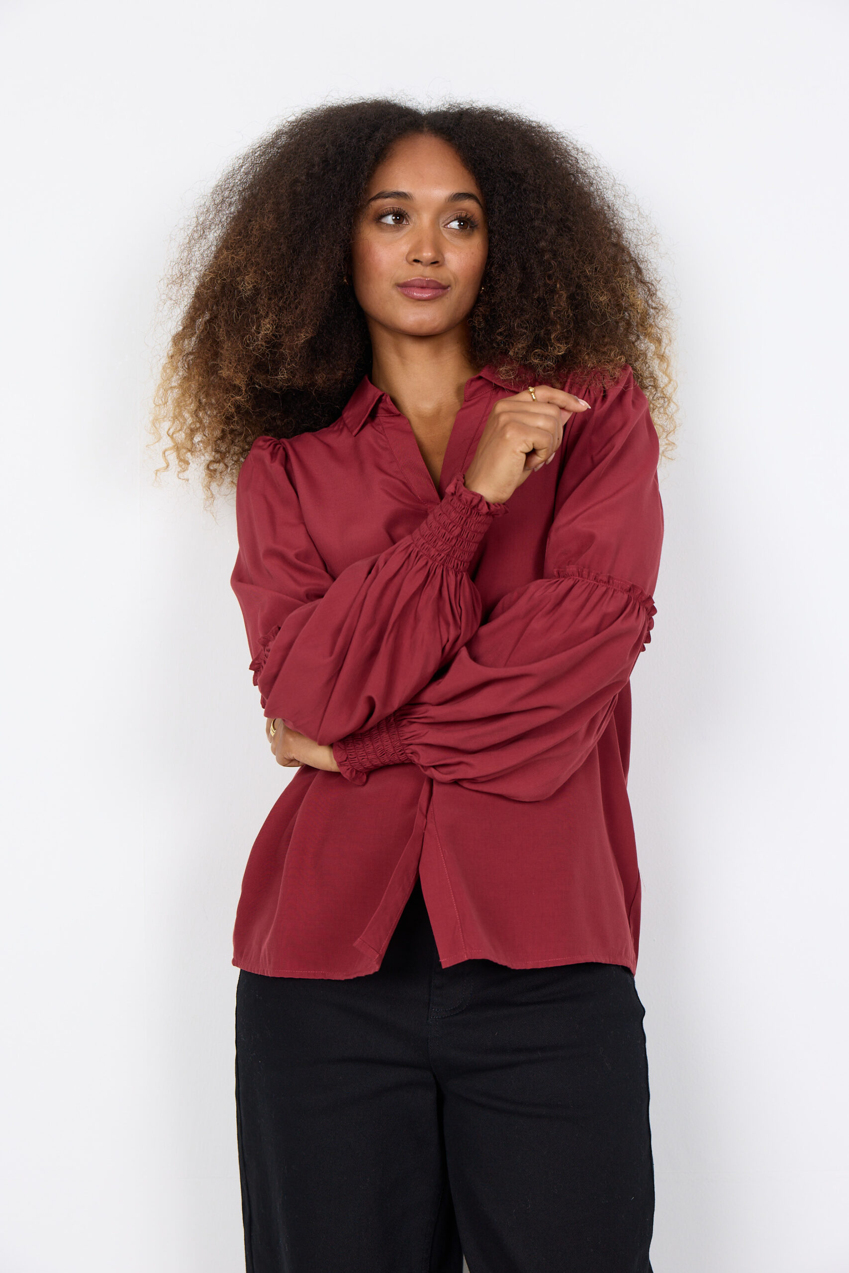 Camicia Donna SC-BARBEL 2 Elegante – Camicia con Dettagli Arricciati in Viscosa Soya Concept - immagine 7