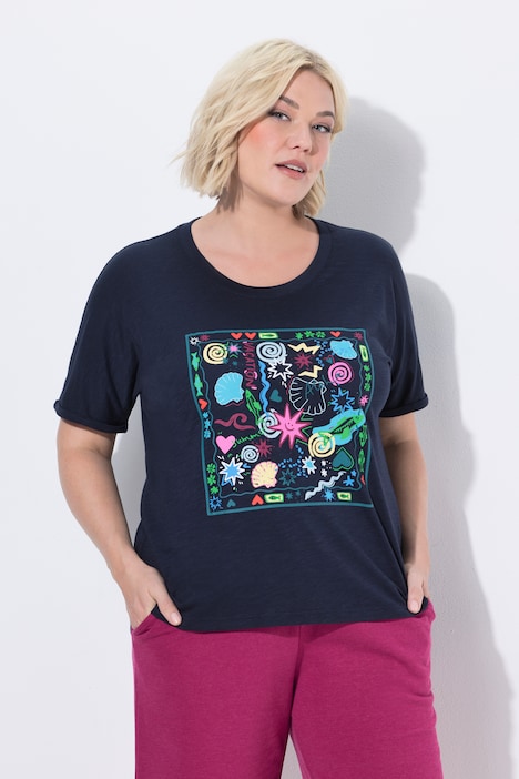 T-shirt oversize Ulla Popken con stampa frontale taglie comode