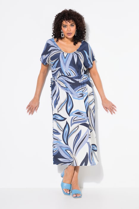 Abito Ulla Popken da campionario azzurro vintage con coulisse