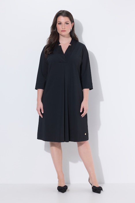 Abito Ulla Popken da campionario nero e bianco con scollo a V