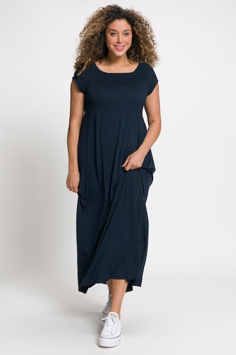 Ulla Popken abito maxi smock blu taglia 48-50