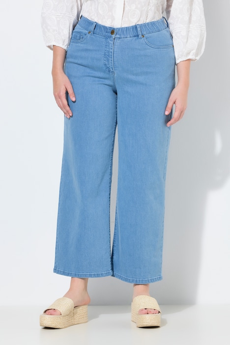 Ulla Popken culotte denim ampia azzurro chiaro campionario