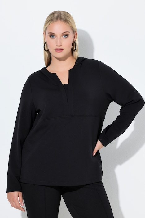 Ulla Popken felpa con cappuccio nera da campionario