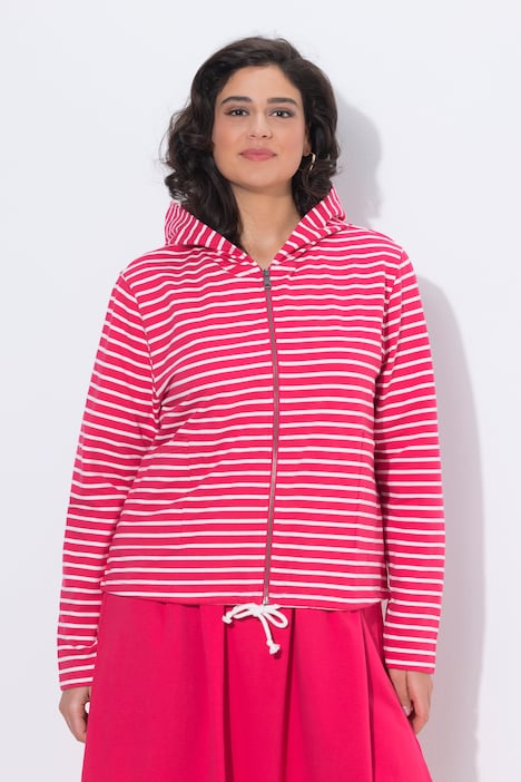 Ulla Popken giacca felpa donna rosa azalea campionario