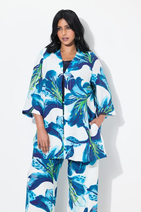 Ulla Popken giacca floreale blu notte taglia 48-50