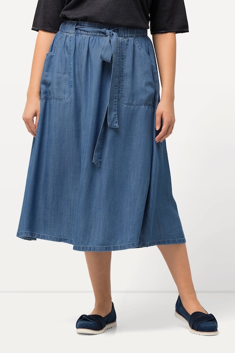 Ulla Popken gonna in lyocell effetto denim taglia 48-50