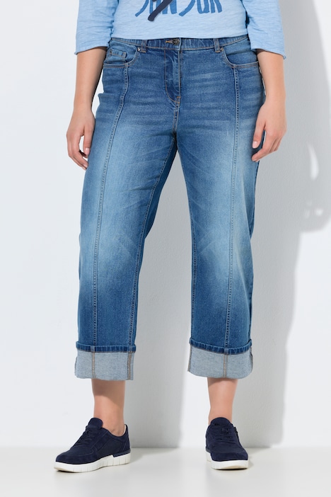 Ulla Popken jeans Mary con risvolto blu denim