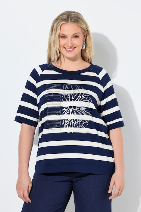 Maglia Ulla Popken da campionario in blu navy / verde lime