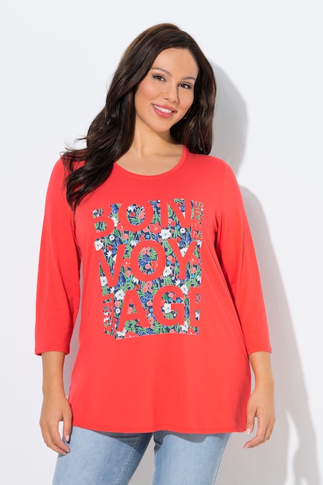 Ulla Popken maglia donna floreale corallo arancio campionario