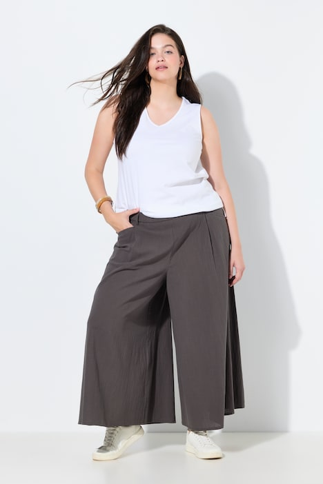 Ulla Popken pantaloni a 7/8 grigio scuro taglia 48-50