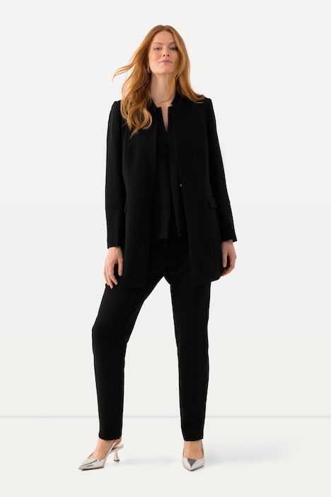 Ulla Popken pantaloni neri in acetato con gamba aderente taglia 48-50