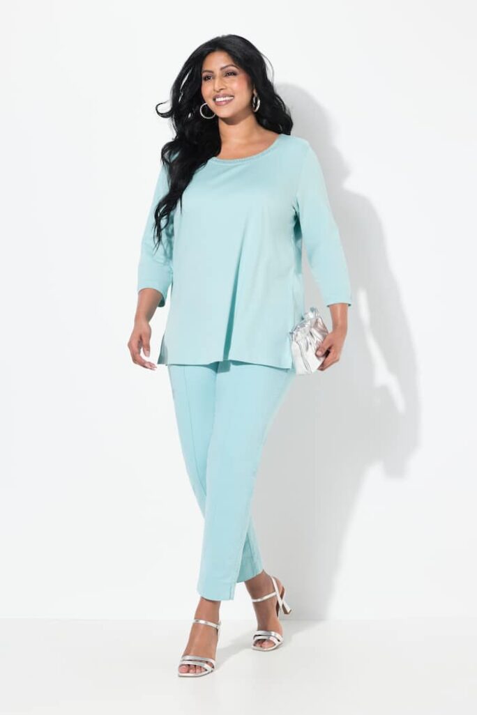 Ulla Popken pantaloni turchesi slim taglia 48-50