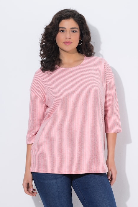 Ulla Popken pullover a righe con struttura corallo