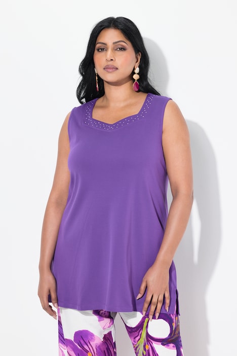 Ulla Popken top viola in pima cotton taglia 48-50