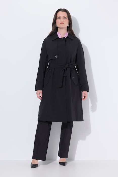 Ulla Popken trench coat marine a linea taglia 48-50