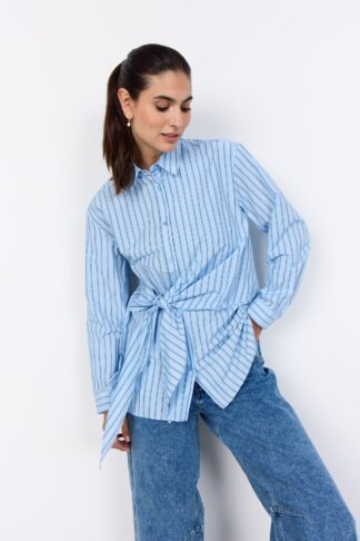 Camicia a righe Soya Concept SC-Bardot 3 azzurro chiaro vista frontale