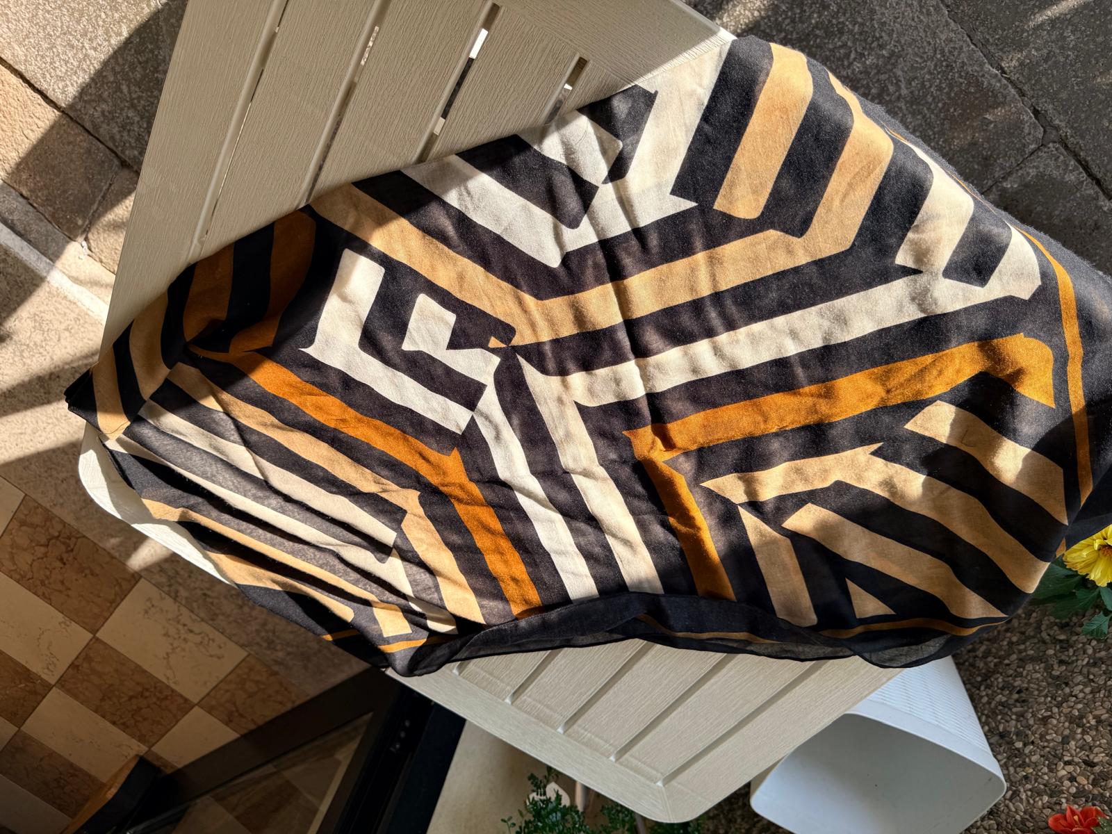 Foulard a righe Soya Concept SC-FRICKA 1 blu notte e senape