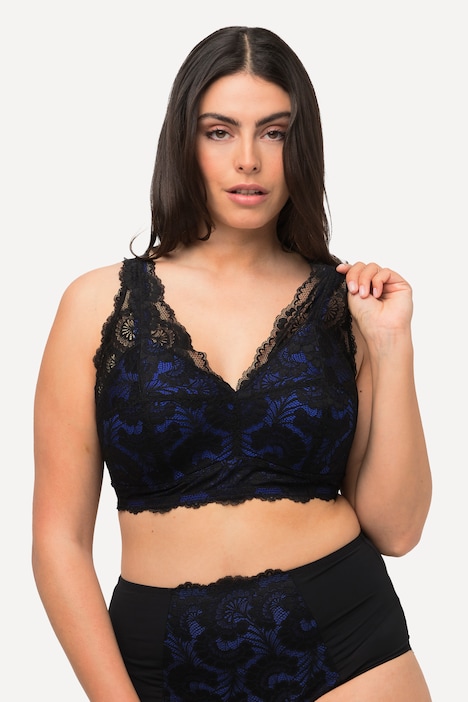 Ulla Popken bralette senza ferretto con coppe morbide, pizzo e coppa B-E taglia 85, vista prodotto 2