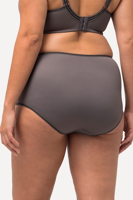 Ulla Popken slip midi con jacquard e righe grigio taglia 48/50, vista prodotto 2
