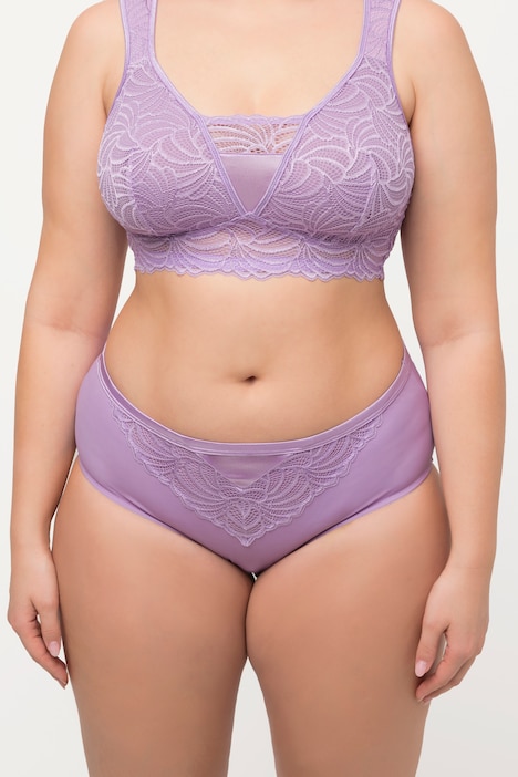 Ulla Popken slip midi in microfibra con pizzo taglia 48/50, immagine principale con modello