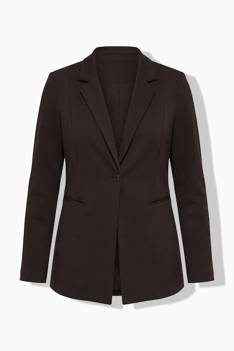 Blazer di comodo jersey elasticizzato con taglio svasato e revers Ulla Popken 812754115 - immagine 5