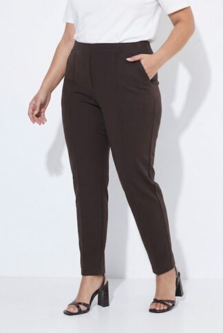 Pantaloni in jersey punto Roma con taglio della gamba conico nervature e cintura elastica Ulla Popken 812761115