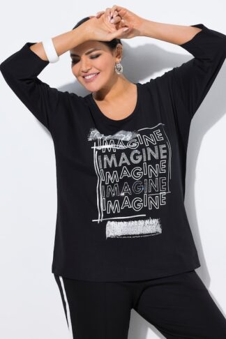 Maglia con Imagine scollo a girocollo e maniche a 3/4 Ulla Popken 843128100