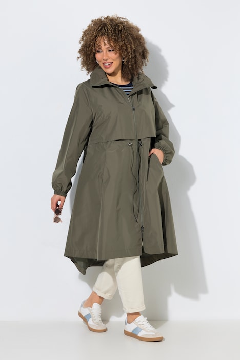 Cappotto HYPRAR collo alto taglio svasato coulisse in vita Ulla Popken 851766192