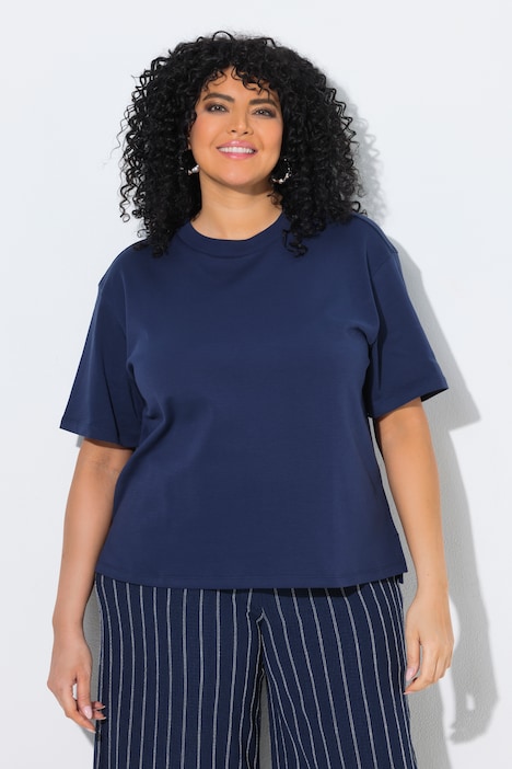 T-shirt Boxy Fit oversize scollo tondo mezze maniche Ulla Popken 852129770 - immagine 2