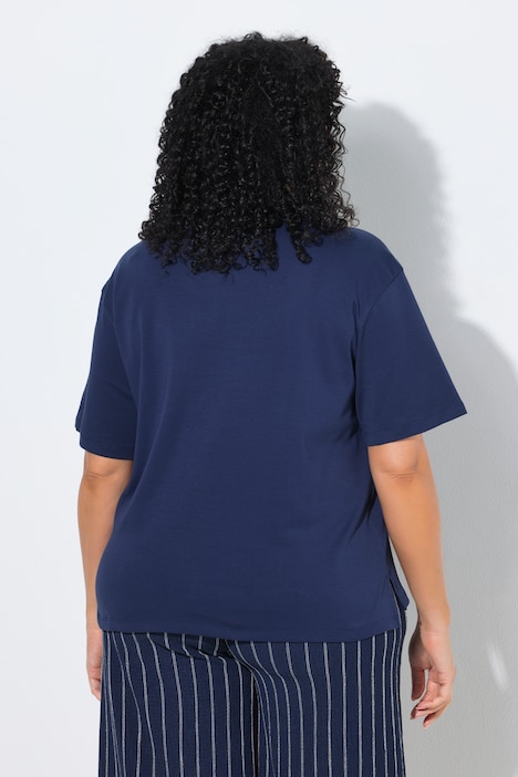 T-shirt Boxy Fit oversize scollo tondo mezze maniche Ulla Popken 852129770 - immagine 4