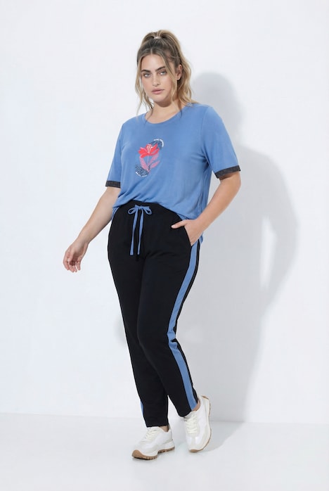 Pantaloni joggers sportivi bande laterali coulisse regolabile Ulla Popken 852252100 - immagine 4