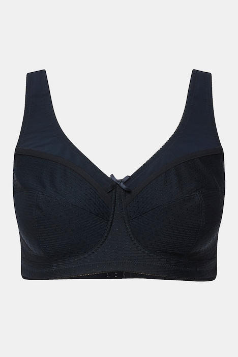 Reggiseno sostenitivo senza ferretto con texture e coppa C-H Ulla Popken colore blu notte vista prodotto
