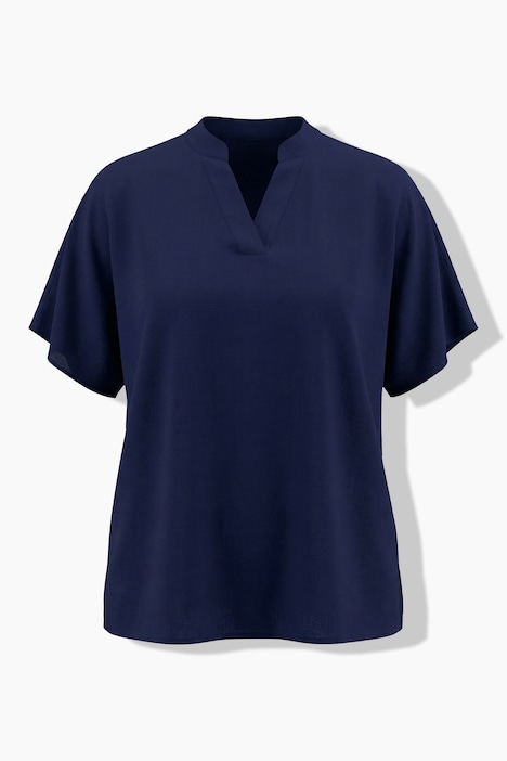 Ulla Popken tunica oversize con colletto alla coreana e scollo a V - immagine 2
