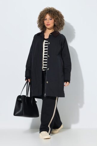 Giacca stile fienile con colletto in velluto blu scuro blu scuro, indossato da modella
