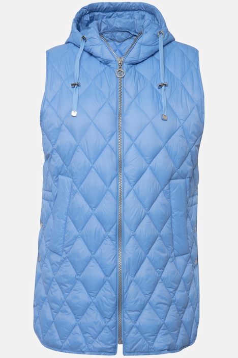 Ulla Popken gilet trapuntato con cappuccio e coulisse - immagine 5